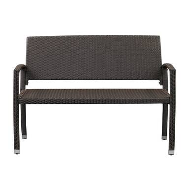 Steel wicker 2025 garden bench